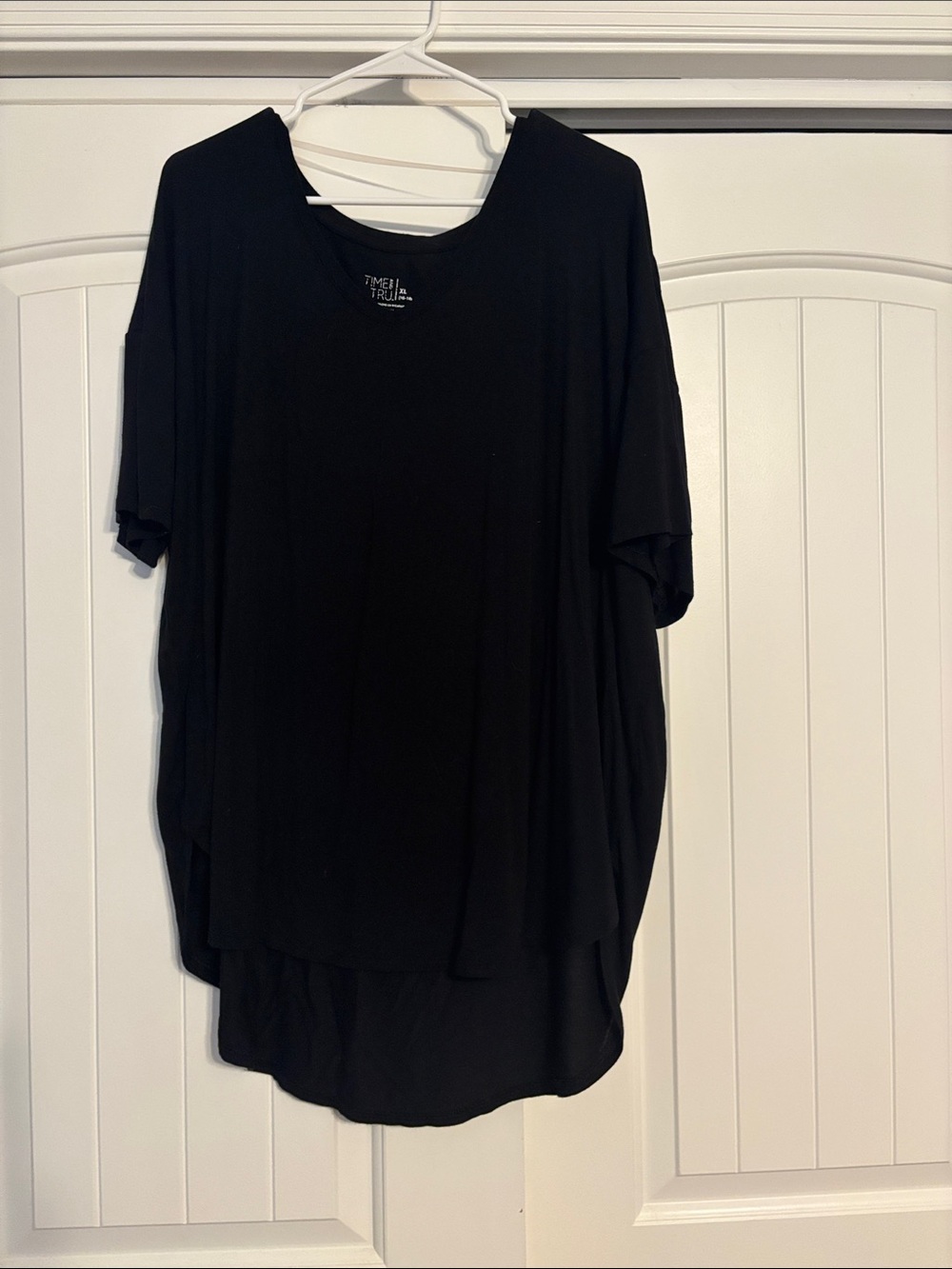 Time and Tru Black V-Neck Tee